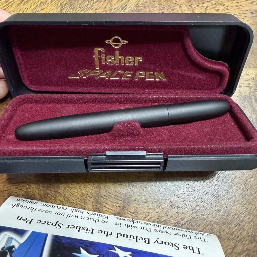 Vintage Fisher Space Pen #400B Bullet Matte Black With Extra Ink Refill